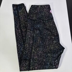 Love Her Shop Rainbow Metallic Leggings 7/8 Compression Size Medium